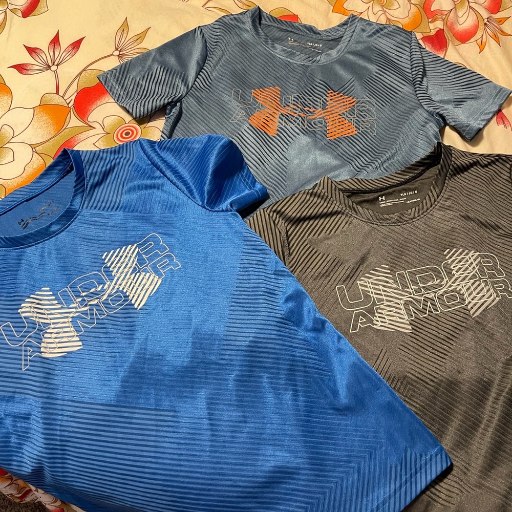 3 boy under armor shirts